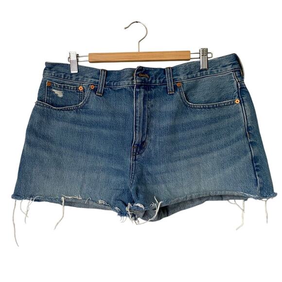 Madewell the Relaxed Denim Shorts in Kelton Wash: Raw-Hem Edition Low Rise sz 31 - Picture 4 of 10